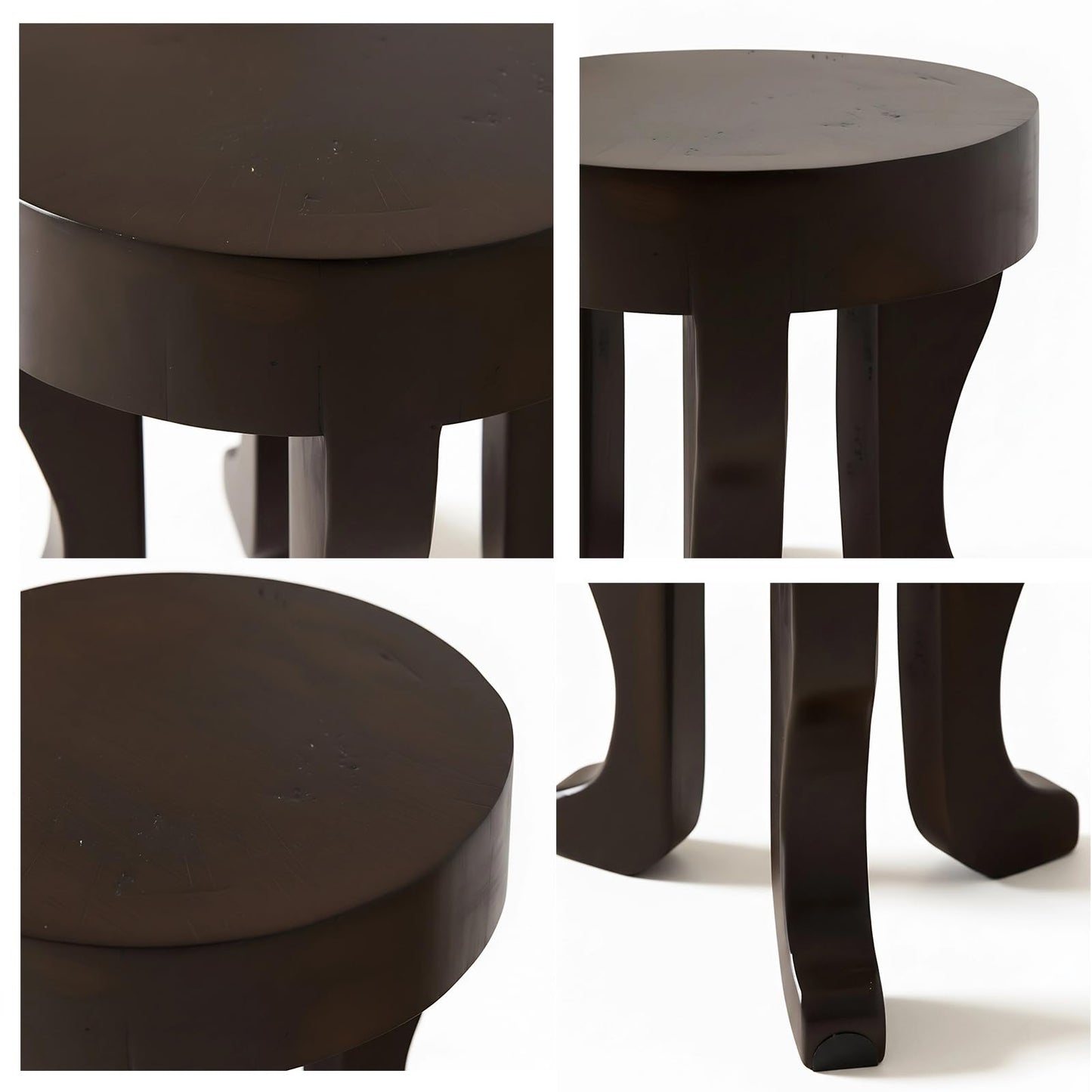 XQ-Gforward，Indoor Plant Stand, Wood Stool - Round Side Table - Handmade for Living Room, Bedroom, Entryway Decor