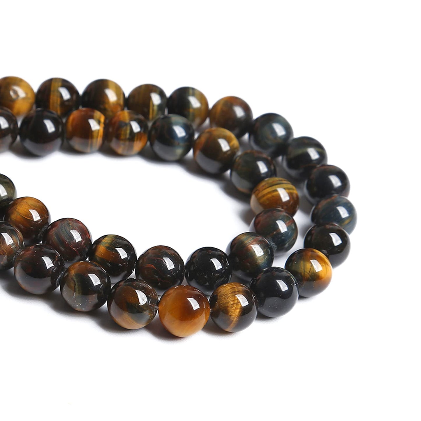 6MM 60PCS Natural Tiger Eye Beads Yellow Blue Stone Loose Beads for Jewelry Making DIY Bracelet Necklace