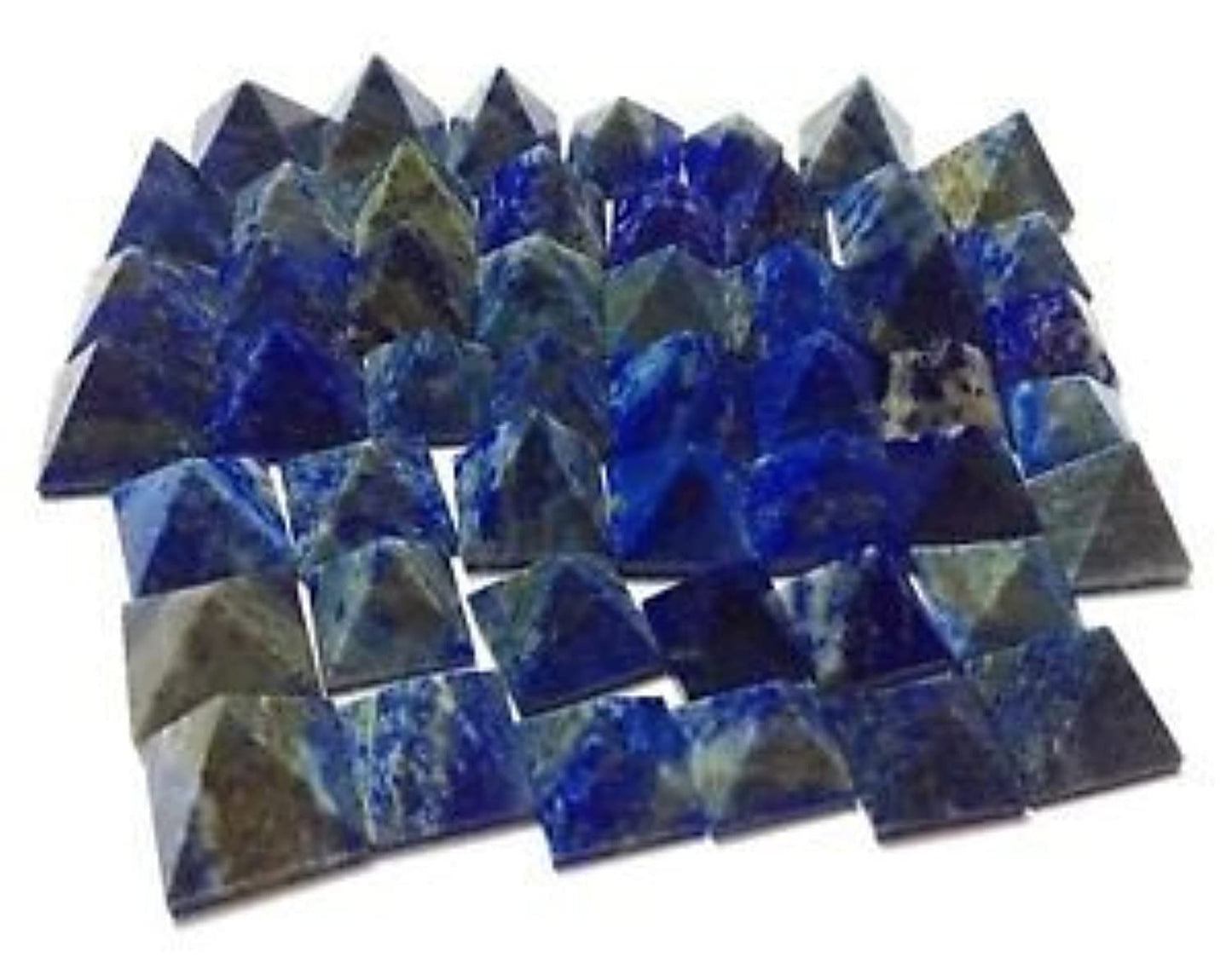 crystalmiracle Lapis Lazuli Crystal Pyramid, Positive Energy Natural Pyramids Set of 9, Collectible Crystals Pyramids for Healing, Meditation, Metaphysical, Spiritual Gift Decor