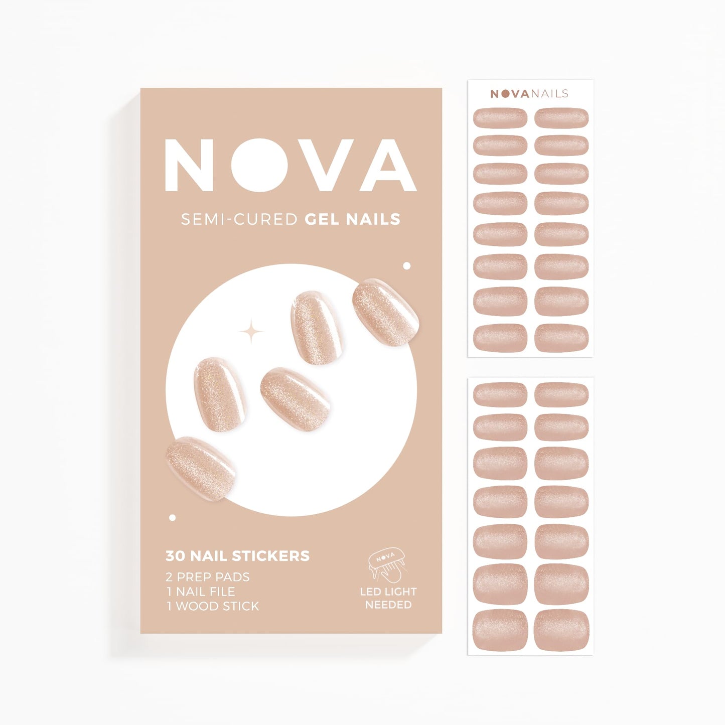 Nova Nails Semi Cured Gel Nail Strips (Cashmere)