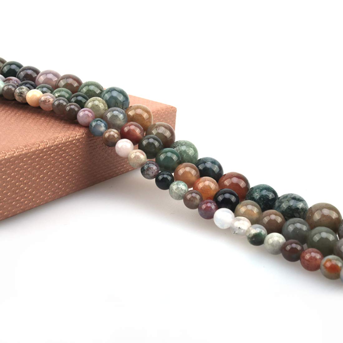 ICAI Beads 10mm Natural India Agate Gemstone Round Loose Stone Beads for Jewelry Making DIY Crafts Design 1 Strand 15" APPR.34-36pcs