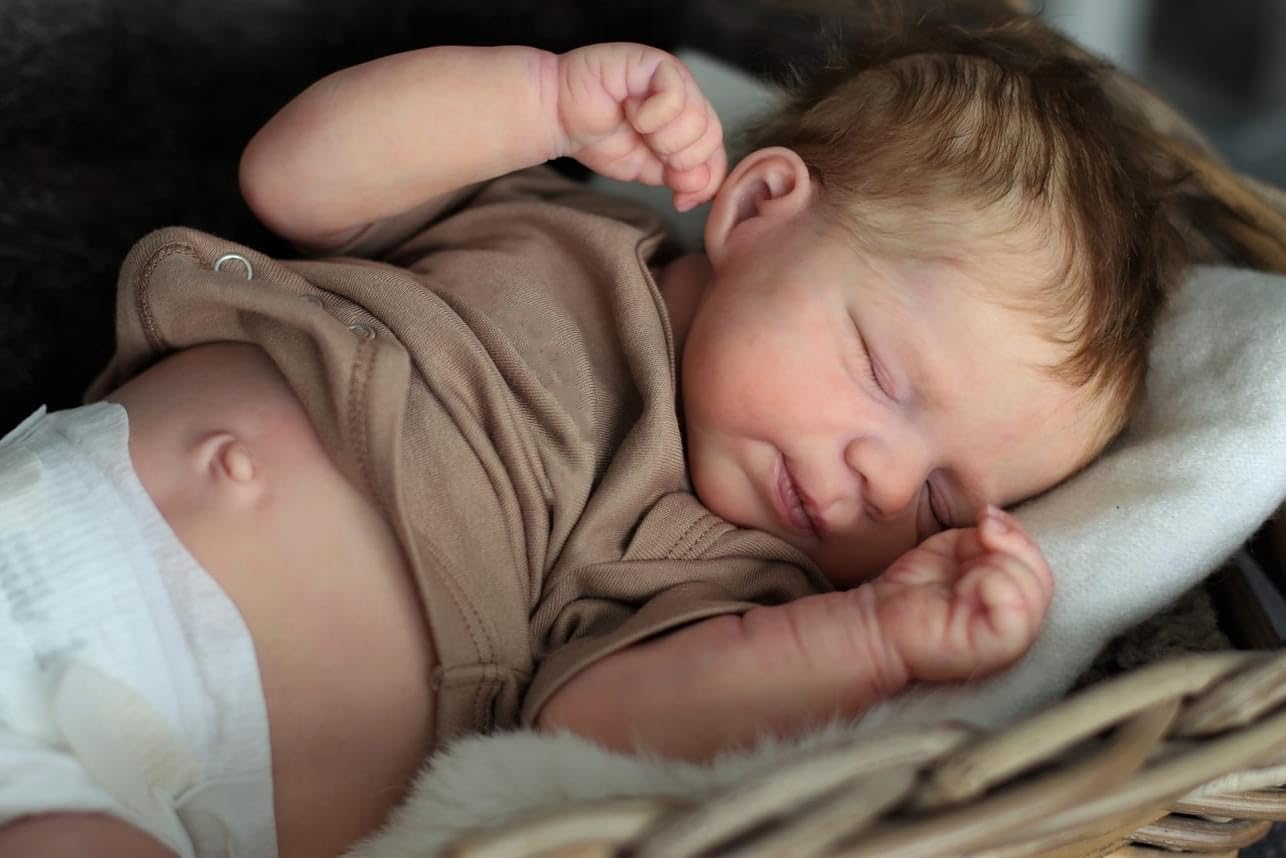 Angelbaby Reborn Baby Boy Dolls 19 Inch Realistic Sleeping Newborn Baby Silicone Full Body Look Real Weighted Bebe Doll Anatomically Correct Real Feel Babies Doll Toys