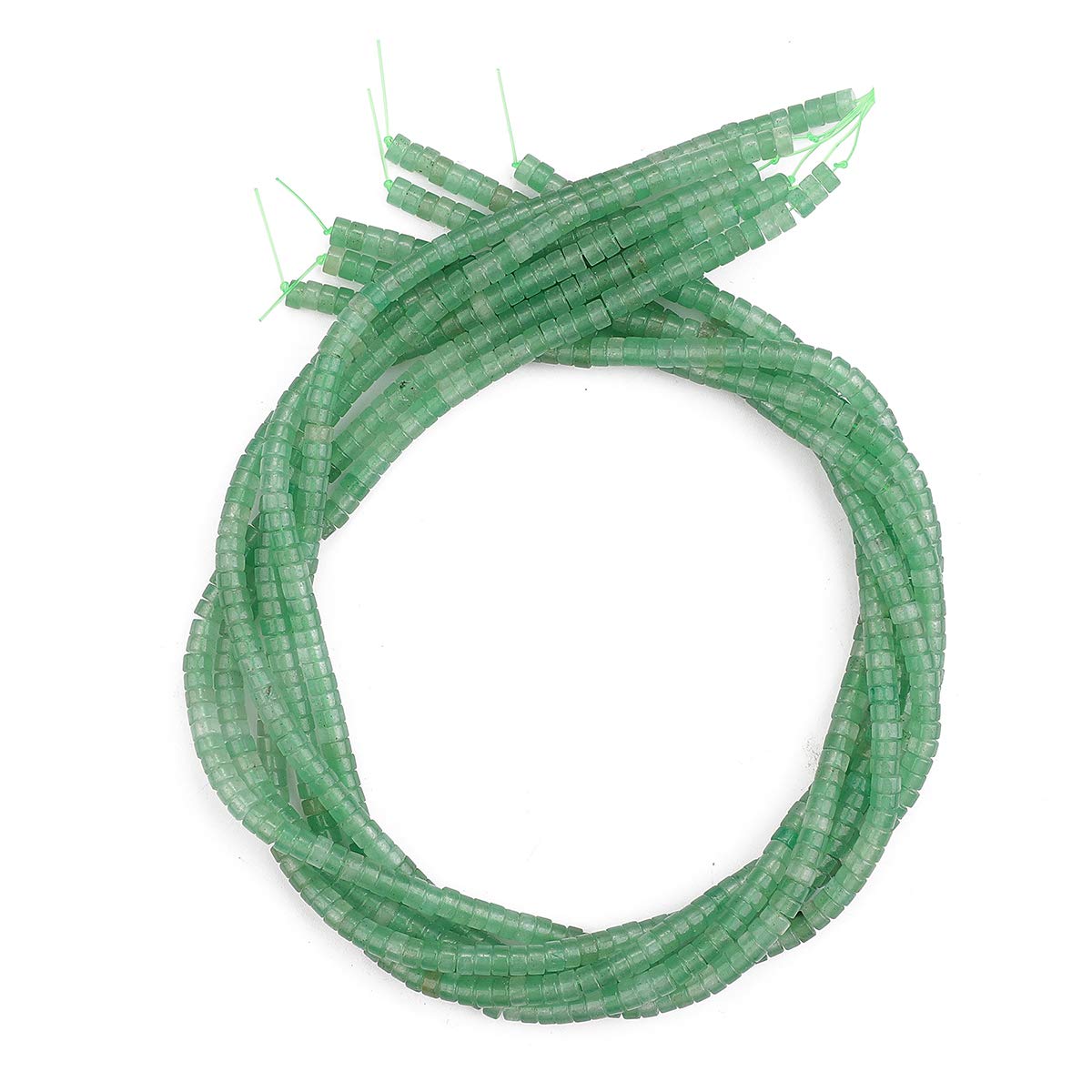 BEADIA Natural Green Aventurine Spacer Beads Caps Loose Semi Gemstone for Beading Jewelry Making 4mmx2mm 38cm