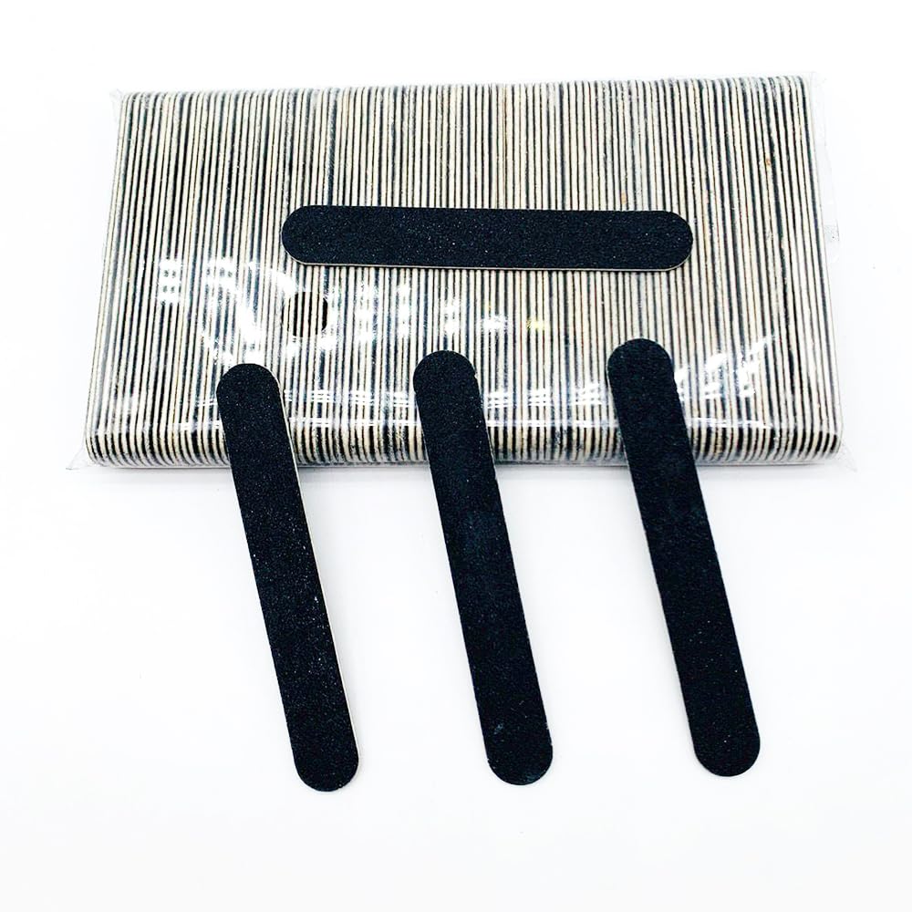 100 Set Press On Nail Tool Kit, Including 100pcs Mini Nail Buffer, 100pcs Nail File, 100pcs Nail Stick, 100pcs OPP Bag, Disposable Manicure Kit for Nail Salon Home (100Pcs-Black)
