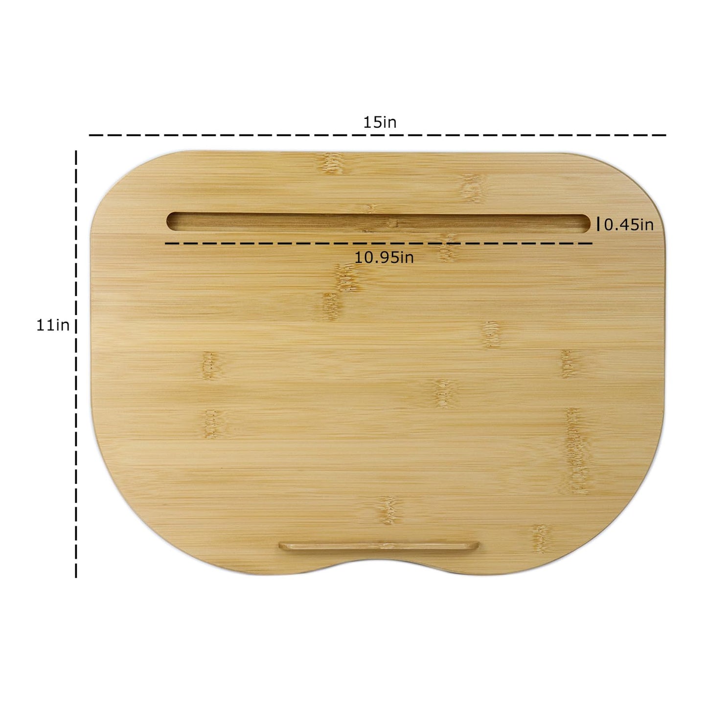 SANJIMO Lap Desk for Laptop with Cushion-Fits up to 15 inch, Bamboo Computer Laptop Stand with Phone Hoder, Anti-Slip Stopper
