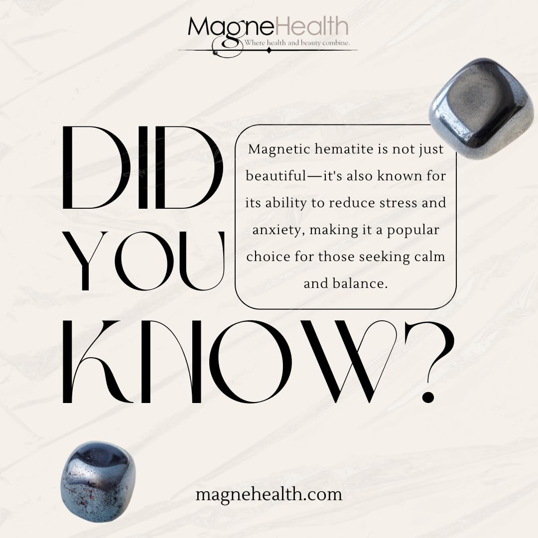 MAGNEHEALTH Hangover Ring, Thin Beveled Magnetic Hematite Band Ring, Hematite Band in Beveled Design for Magnetic Acupuncture Ring - Size 6