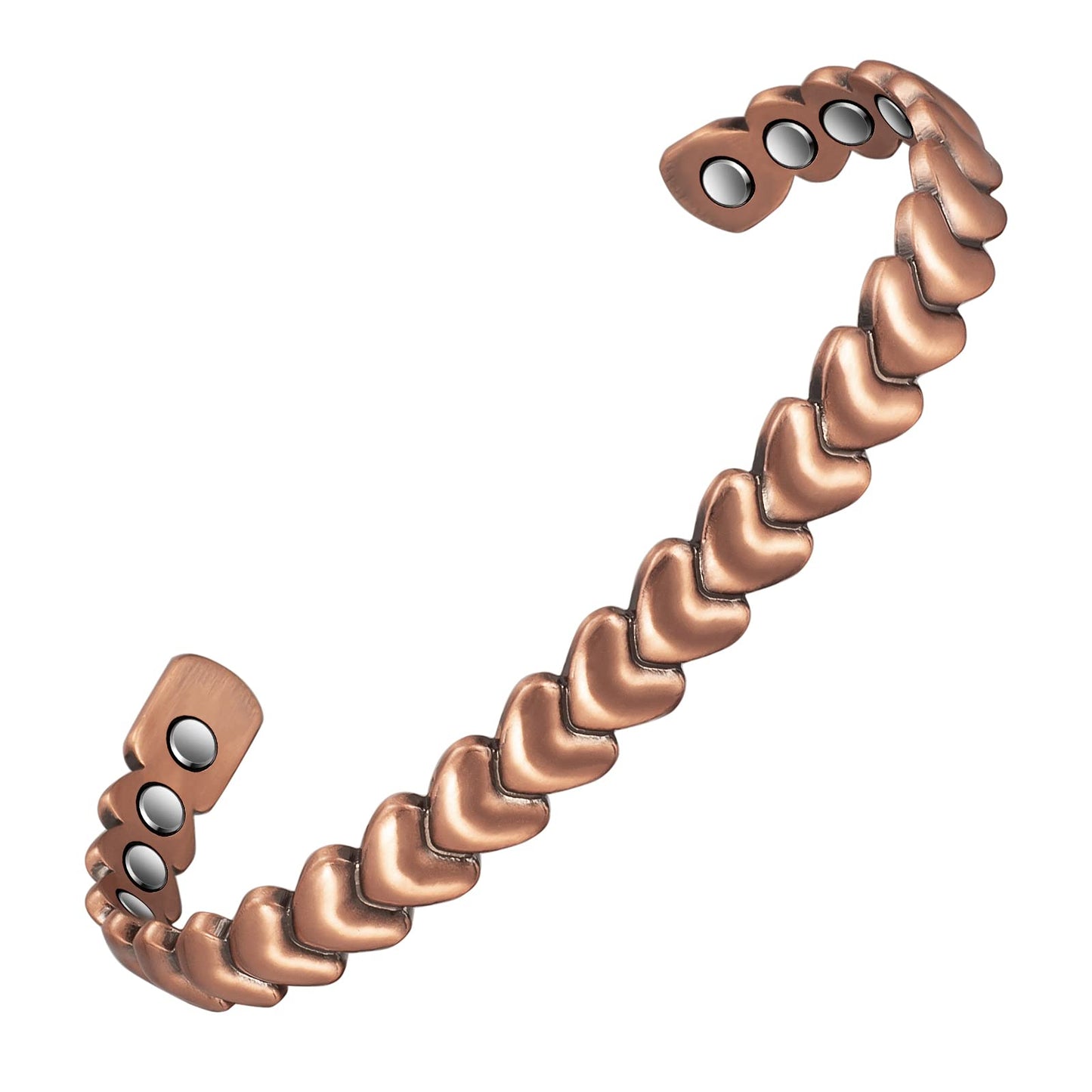 EnerCoppeX Copper Magnetic Bracelet for Women - Detox Jewelry with 3500 Gauss Magnet, Adjustable Cuff Bangle (Type-D)