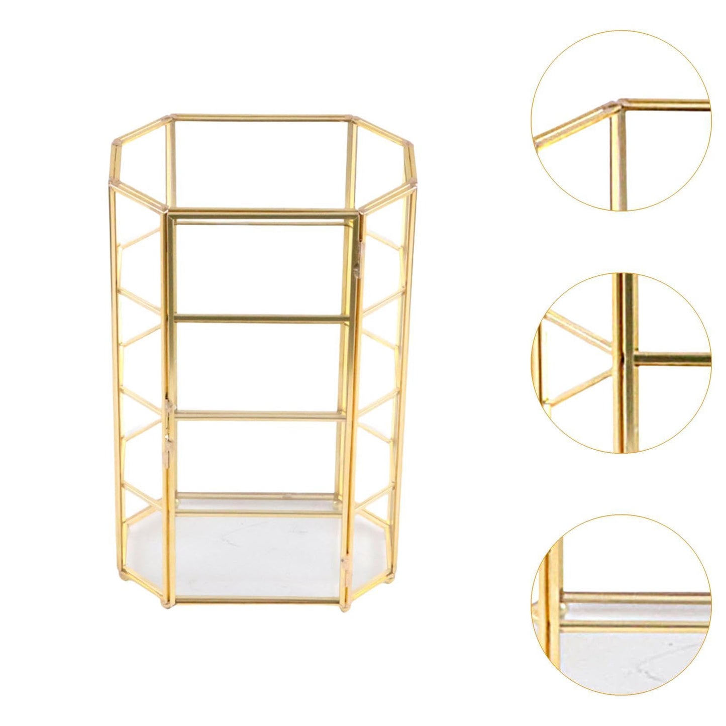 Colaxi Glass Jewelry Box Jewelry Display Case,Birthday Gift,Transparent,Makeup Storage Case Trinket Box Organizer for Bracelet Rings