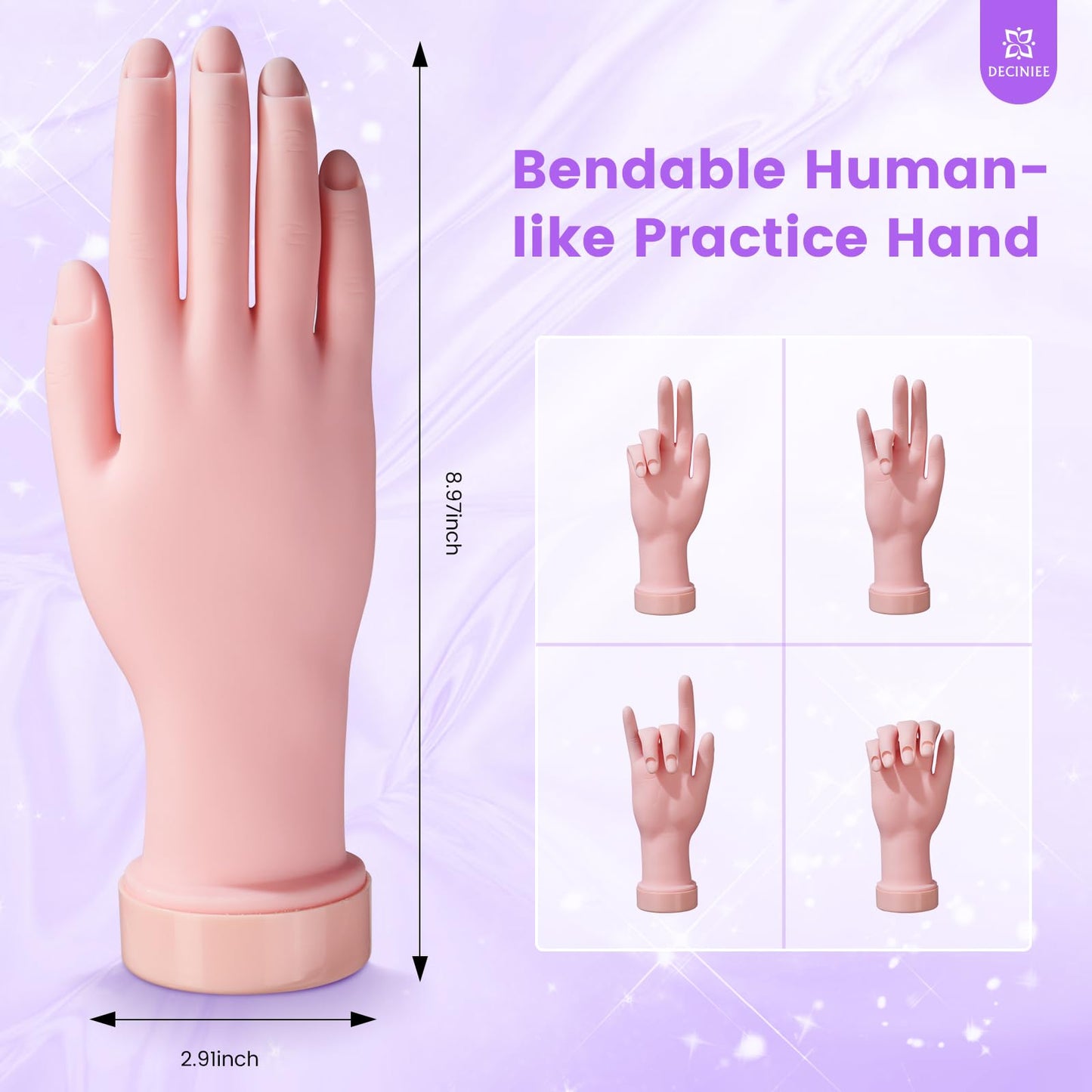 Nail Kit for Beginners with Everything: Professional Monomer Acrylic Nail Liquid Powder Set with Practice Hand Drill U V Light in Cosmetic Bag for Women Salon Home(Purple)