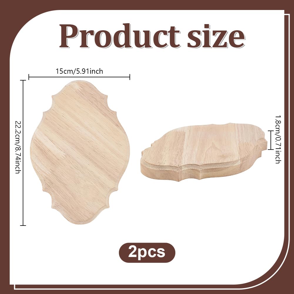 PH PandaHall 2pcs Oval Wood Shield Plaque Unfinished Wood Plaque, Antique White DIY Craft Plaque Wall Hanging Plaque for Home Door Wall Wedding Decor DIY Projects Slab Pallets, 8.7x5.9