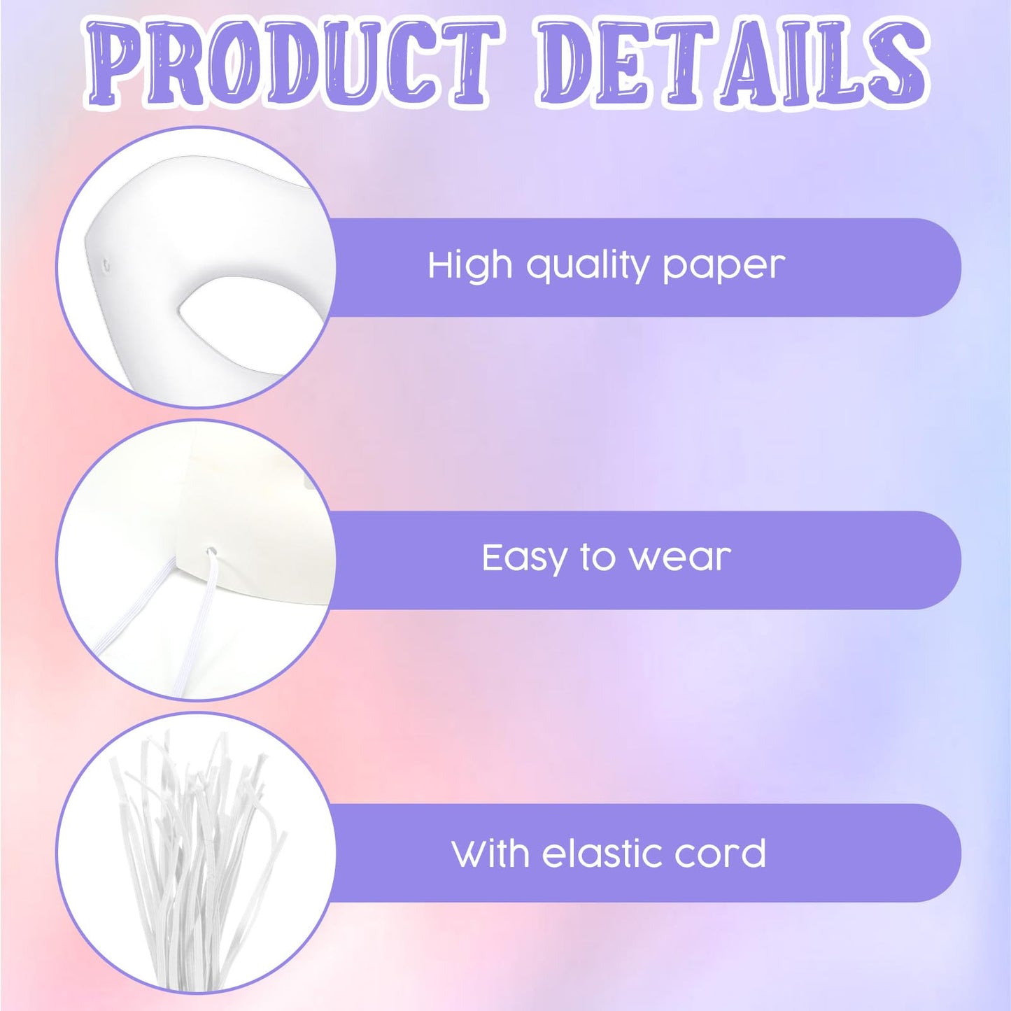 Xthrotsenk 30 Packs Paper Mache Masks, White Craft Half Face Masquerade Mask, Blank Mardi Plain Paper Eye Masks for DIY Arts Cosplay Costume Party