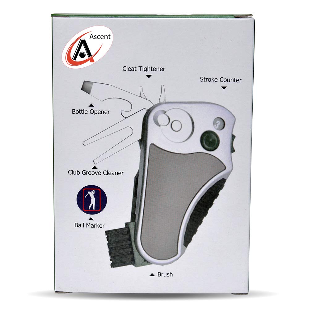 Golfer's Best Tool – 6-in-1 Golf Multitool for Men & Women | Stroke Counter, Divot Repair, Brush, Ball Marker, Cleat Tightener, Club Cleaner | Compact Golf Gift & Souvenir