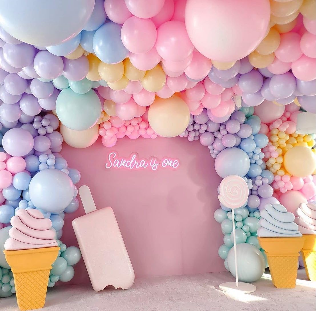 Pastel Rainbow Balloon Arch Kit, 162 Pcs – Macaron Assorted Colorful Latex Balloons for Baby Shower, Wedding, Birthday & Easter Party Decorations