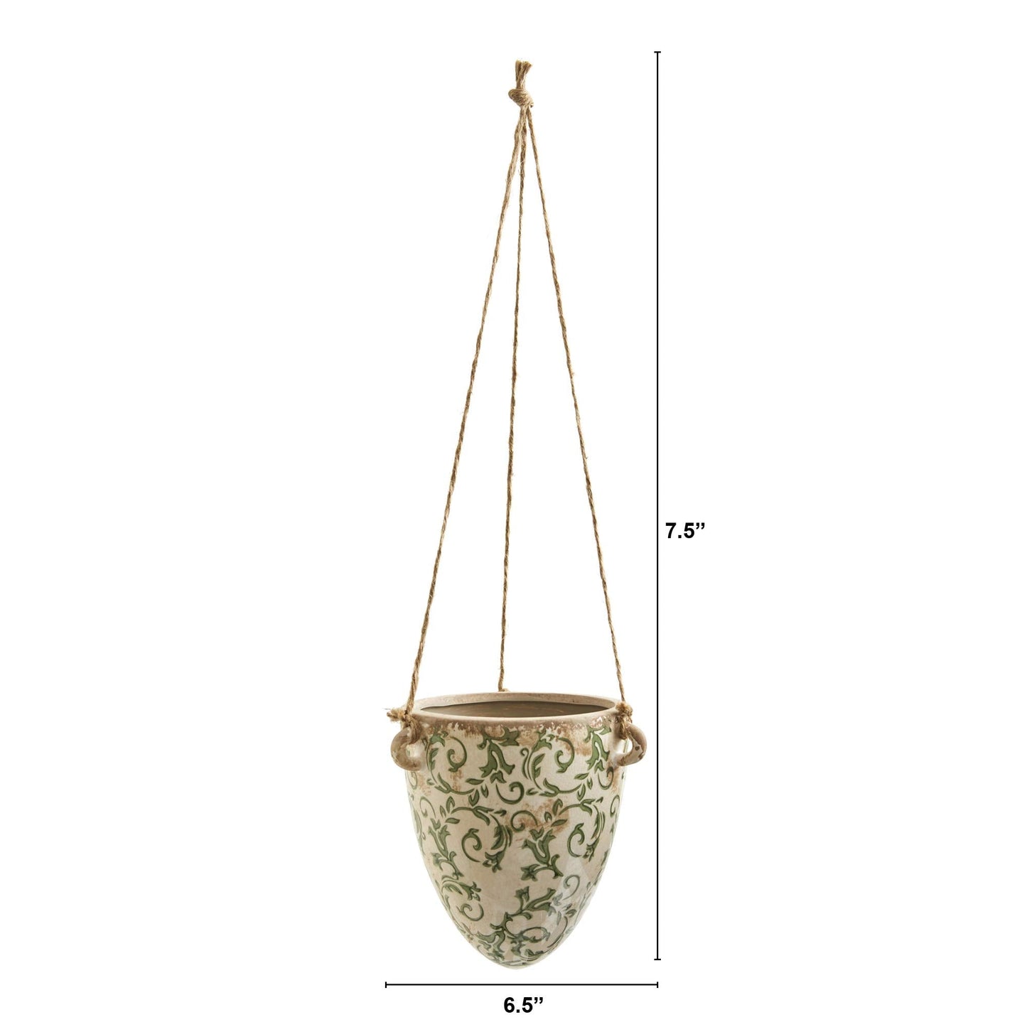 2ft. Tuscan Hanging Ceramic Scroll Planter