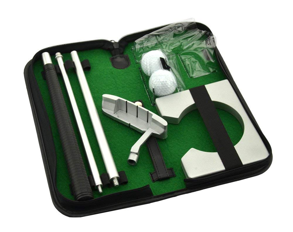 Neon Executive Gift Portable Golf Putter Set Kit with Ball Hole-Cup for Travel Indoor Golf Putting Practice