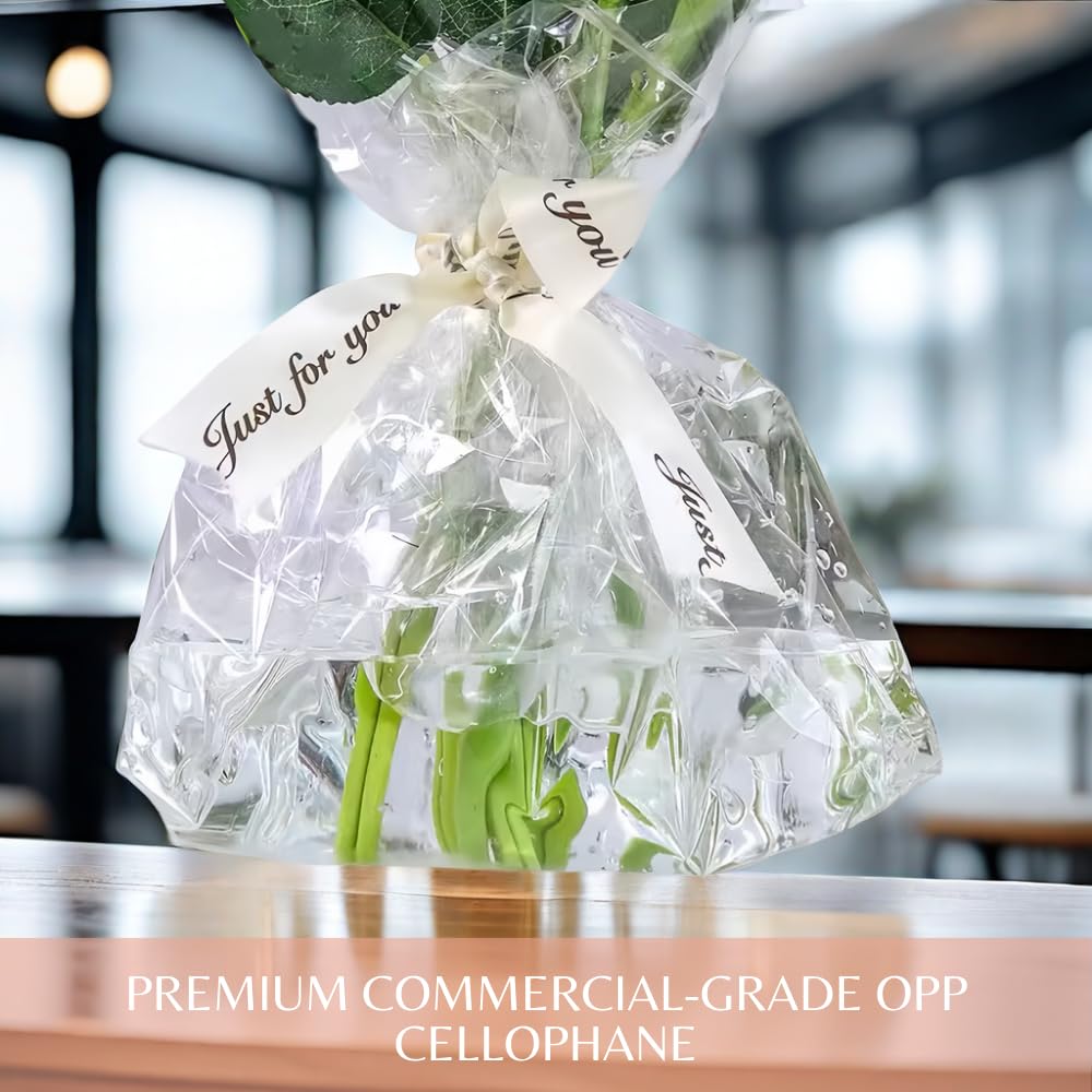 BBJ Wraps Clear Plastic Florist Supplies Water Retainer Bag for Flower Bouquet Wrapping, 12x12Inch, 100 Pcs