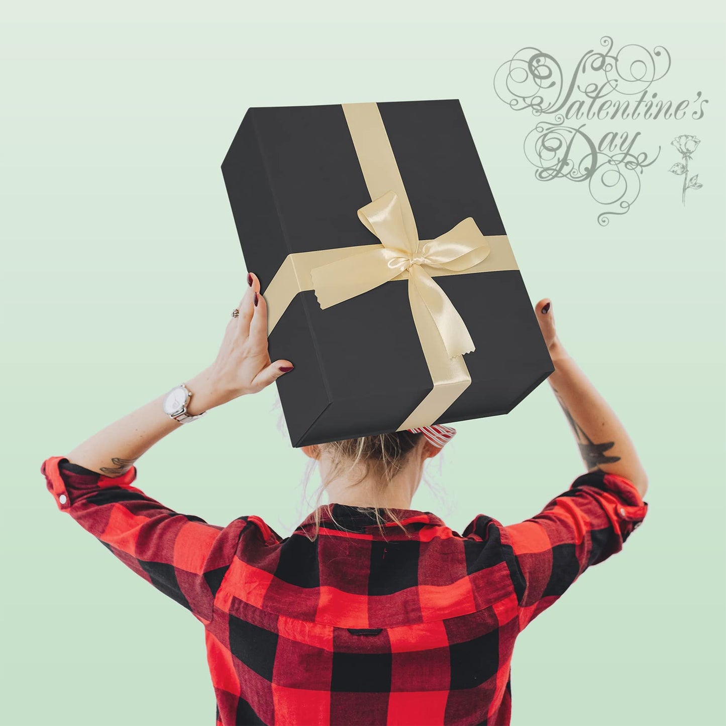 BOXHOME 3 Pack Large Gift Box, Black, 13x10x5 inch with Magnetic Lids Gift Packaging Box, Groomsmen Boxes for Presents Contains Card, Ribbon, Foldable