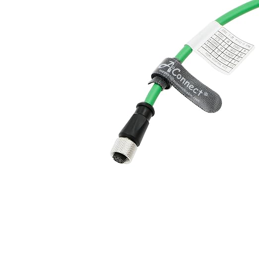 AConnect M12 A Code 8 Pin Female to Flying Leads Cable Industrial Aviation Sensor Waterproof Electrical Shielded Cable for Industrial Cameras Automation Device Network Fieldbus Module 2M