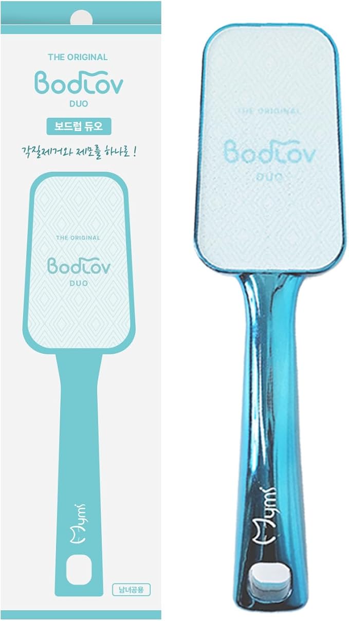 BODLOV Duo, Callus Removal and Hair Erase in ONE, Nano Glass, Foot File, Wet and Dry Skin, Skin Painless and Safety, Water Washing, Ergonomic Design, Hygiene to USE, Dual Care, Exfoliation, 2 in 1