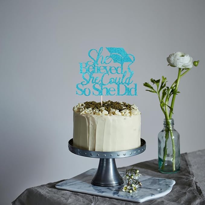 She Believed She Could Graduation Cake Topper