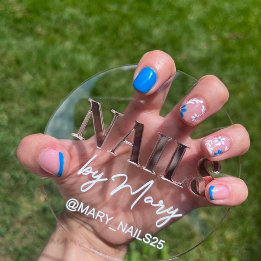Custom Nail Logo,Personalized 3D Acrylic Nail Photo Prop,Nail Technician Gift,Prop for Nail Techs, Nail Selfie,Nail Photo Prop (black,10cm)
