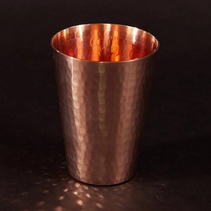 Sertodo Copper Ice Tea Cup | 16 Ounce Capacity | 100% Pure Copper, Heavy Gauge, Hand Hammered | Ayurvedic Drinking Vessel | Fancy Cocktail Cup
