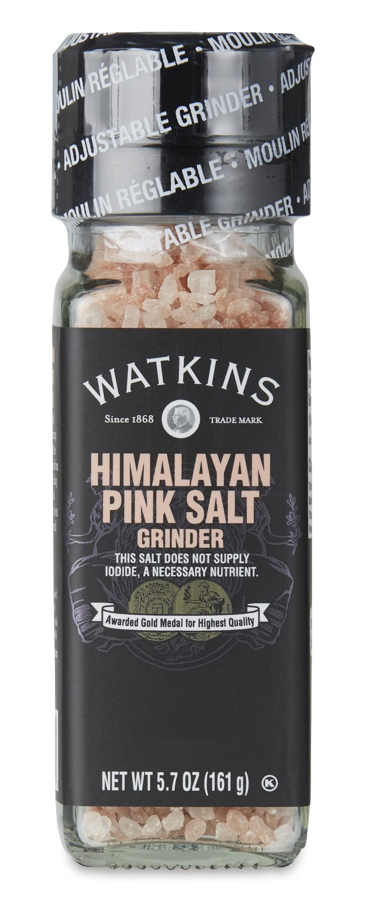 Watkins Himalayan Pink Salt Grinder, 5.7 Ounce (Pack of 1)