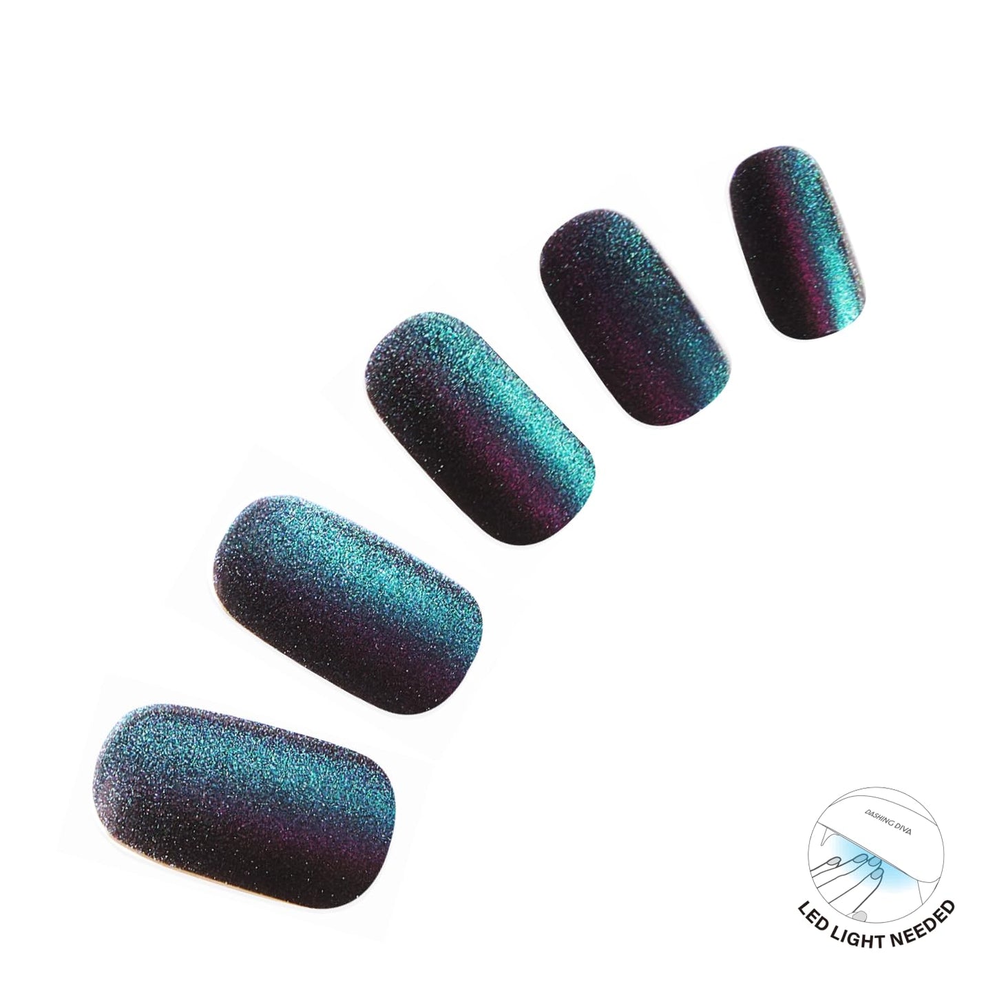 Dashing Diva Glaze Nail Strips - Stone Cold | Works with Any LED Nail Lamp | Long Lasting, Chip Resistant, Semicured Gel Nail Strips | Contains 34 Salon Quality Nail Wraps, 2 Prep Pad, 1 Nail File