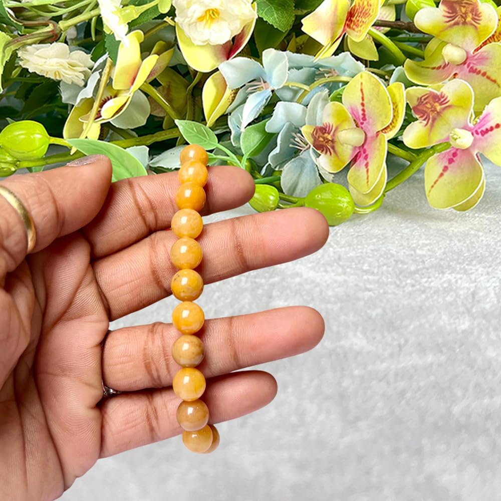 Crystal Treasure 8mm Golden Healer stone Round Beads Stretch Bracelet