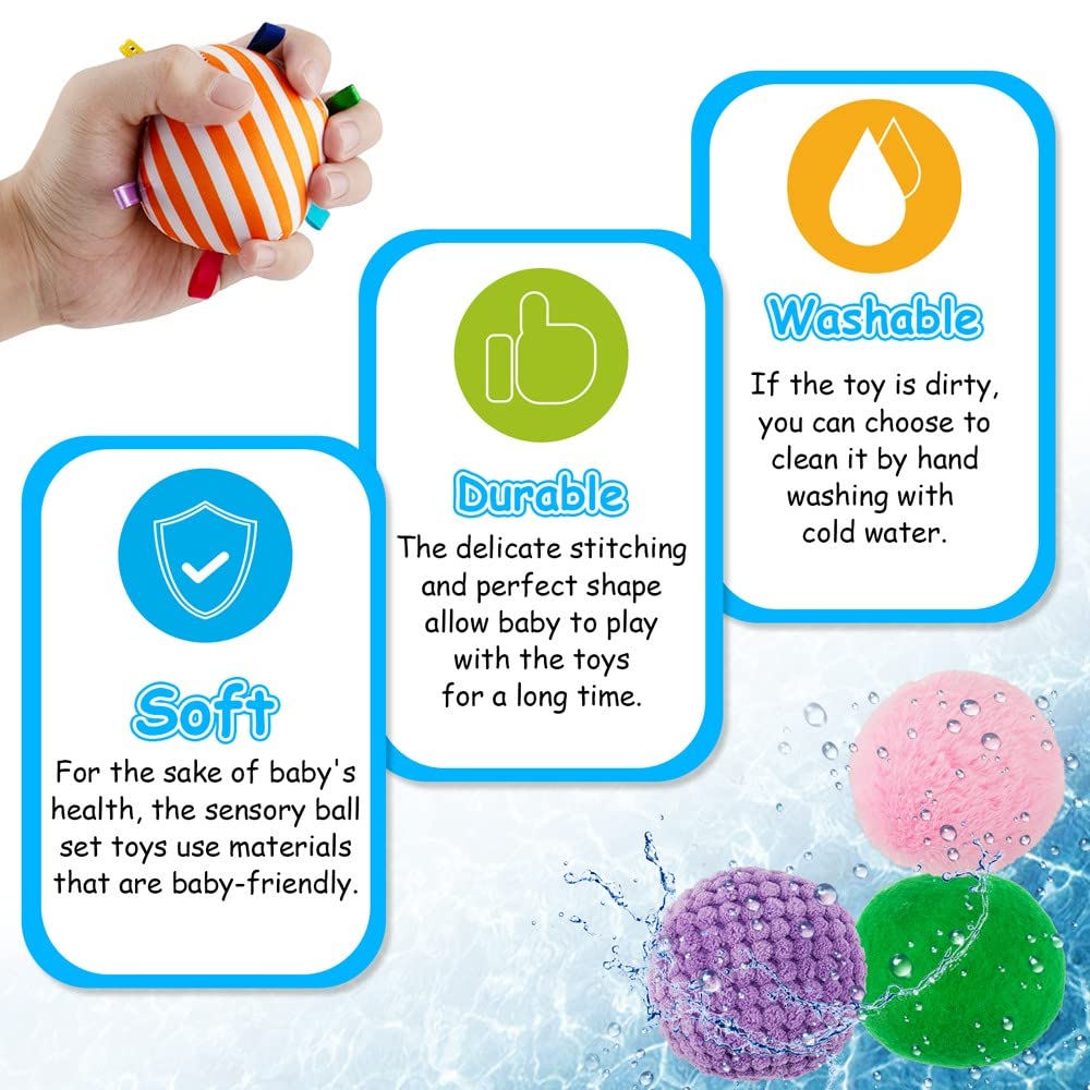 Baby Sensory Texture Ball Toy Set,10Pcs Montessori Toys for Babies 6-12 Months,Develop Fine Motor & Sensory Play for Newborns’ Early Learning,Fidget Stress Toys for Autism/Anxiety Relief.