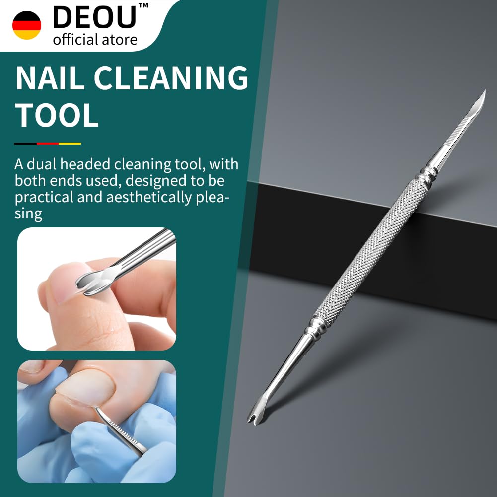 DEOU Podiatrist Toenail Clippers Ingrown Toenail Tools for Thick Nails and Inlaid Nails,Manicure and Pedicure Clippers,Heavy Duty Nail Clippers, Pedicure Tools (Orange+Nail Remover)