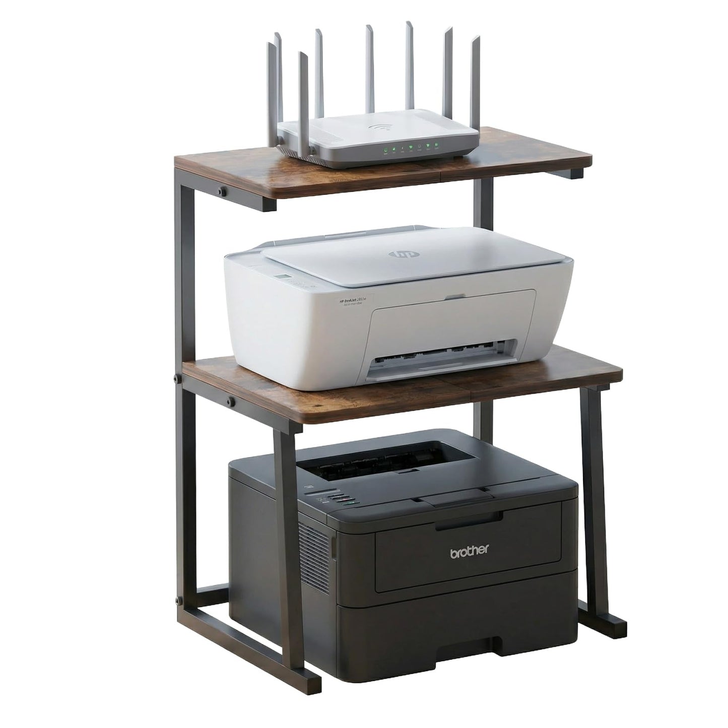 VonDream 3-Tier Desktop Printer Stand, Universal Size Printer Shelf Organizer with Wide Platform, Heavy-Duty Multi-Purpose Office Desk Shelves for Home Office Organization