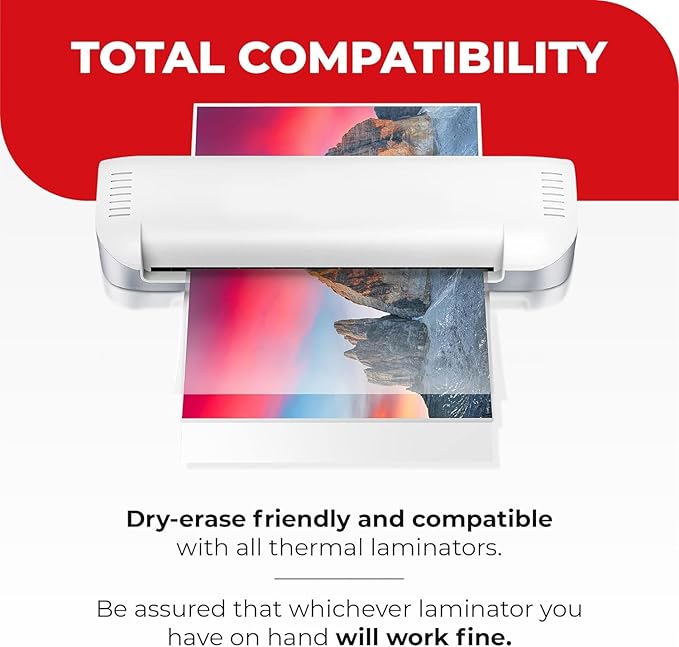 5MIL Thermal Laminating Sheets (100 Count) 11.5x17.5 inch, Dry-Erase Friendly Laminating Pouches, Compatible with Laminators, Crystal Clear Laminated Finish
