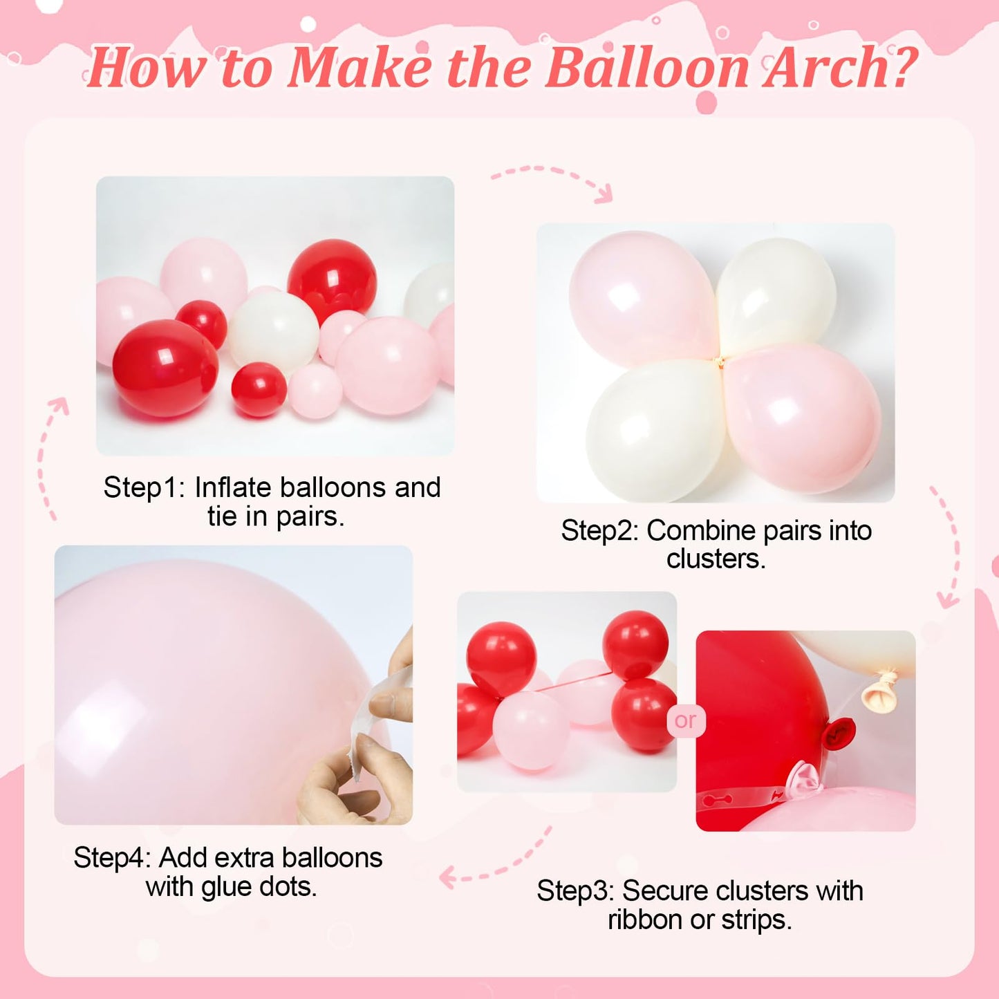 120pcs Strawberry Balloon Arch Kit with Red Pink Sand White Foil Strawberry Balloons for Baby Shower Birthday Party Decorations