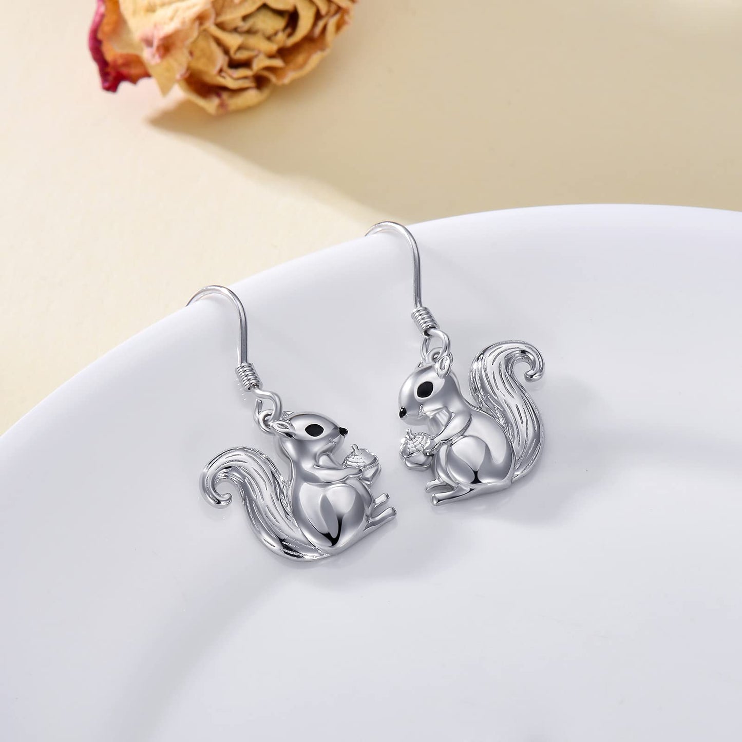 PROESS Frog/Squirrel Earrings Sterling Sliver Frog Jewelry Frog Gift for Women Nickel Free (Squirrel)