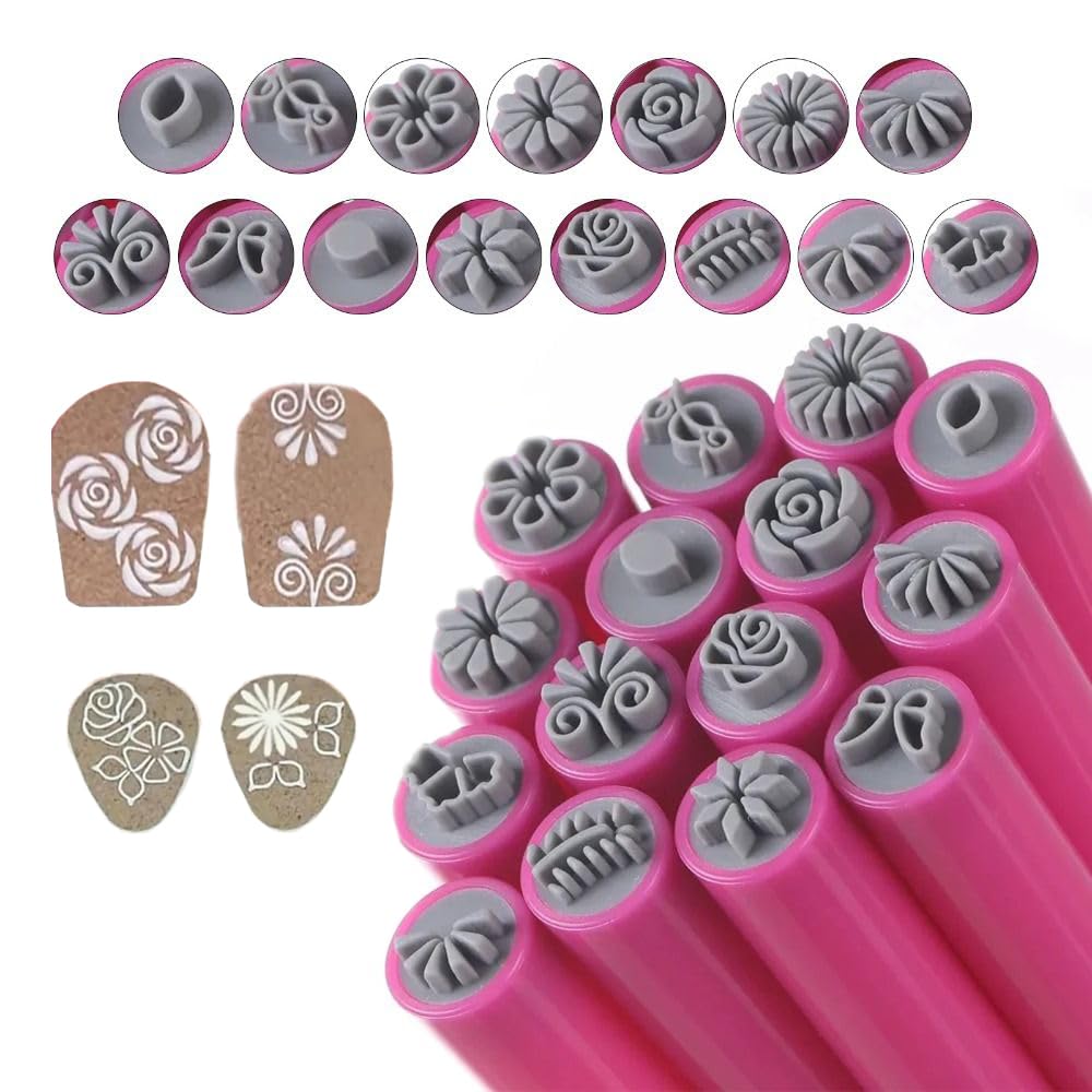 15pcs Nail Art Stamp Pen Set,Nail Art Flower Stamp Pen,Nail Stamper Nail Art Tools with Different Patterns,Nail Point Graffiti Dotting Liner Pen Tools for Home & Salon Nail DIY