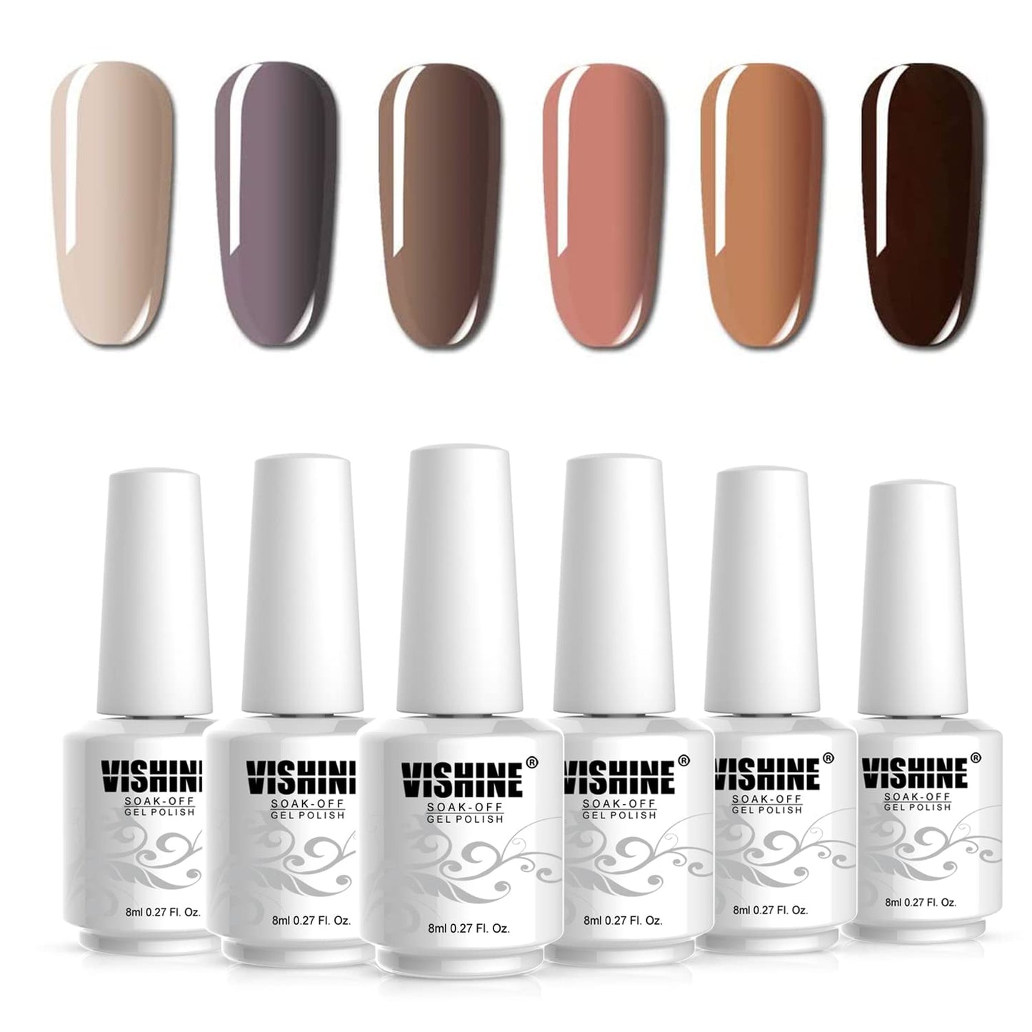 Vishine Soak Off Gel Nail Polish Kit 8ml UV LED Nail Gel Polish Varnish Manicure Gift Set C003