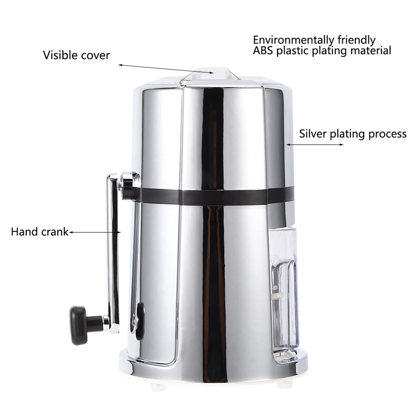 Manual Ice Crusher, Hand Crank Ice Crusher, Commercial Household Portable Shaved Ice Crusher Ice Shaver with Stainless Steel Blade for Snow Cone, Slush