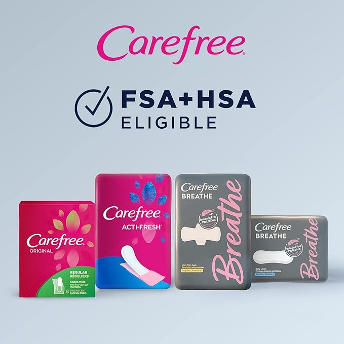 Carefree Acti-Fresh Panty Liners, Thin to Go, Unscented, 22 Count (Pack of 12)