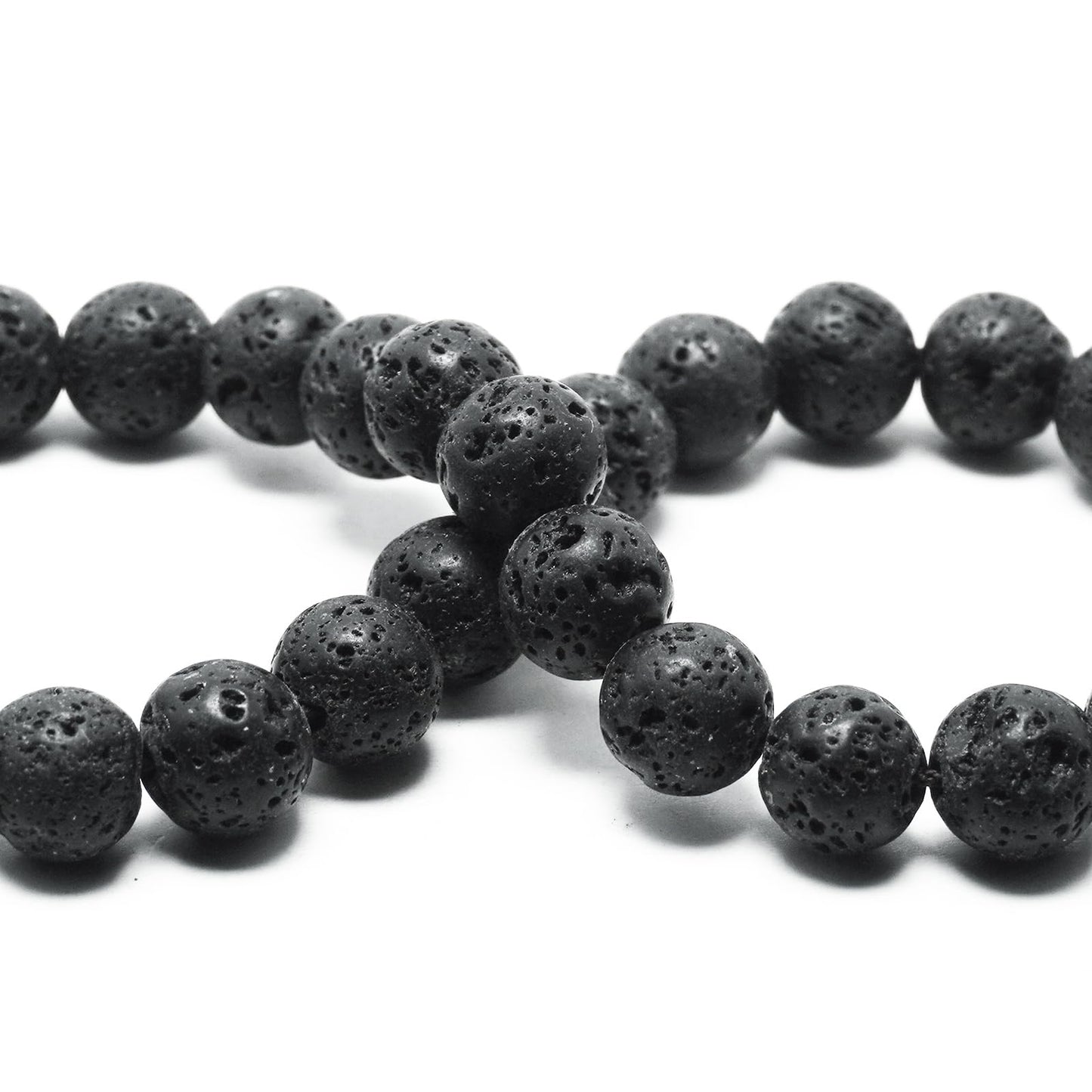 DIQIO Natural Lava Beads for Jewelry Making - Stone Beads Gemstone Beads for Bracelets, 6mm Black Lava Round Loose Beads(58-60pcs, 6mm, Lava)