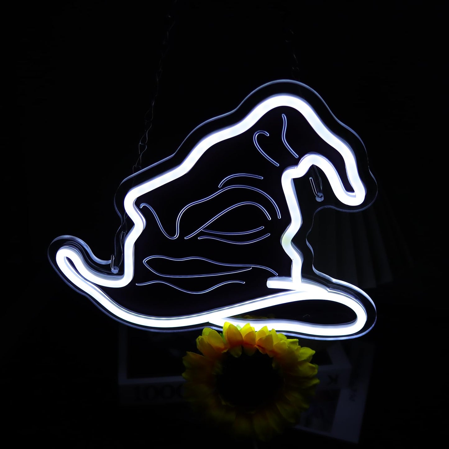 WLFLXG Wizard Hat Neon Sign Harry Hat LED Light Sign for Wall Decor, Halloween Decorations USB Powered for Birthday Party Bedroom Man Cave Game Room Bar Kids Gift