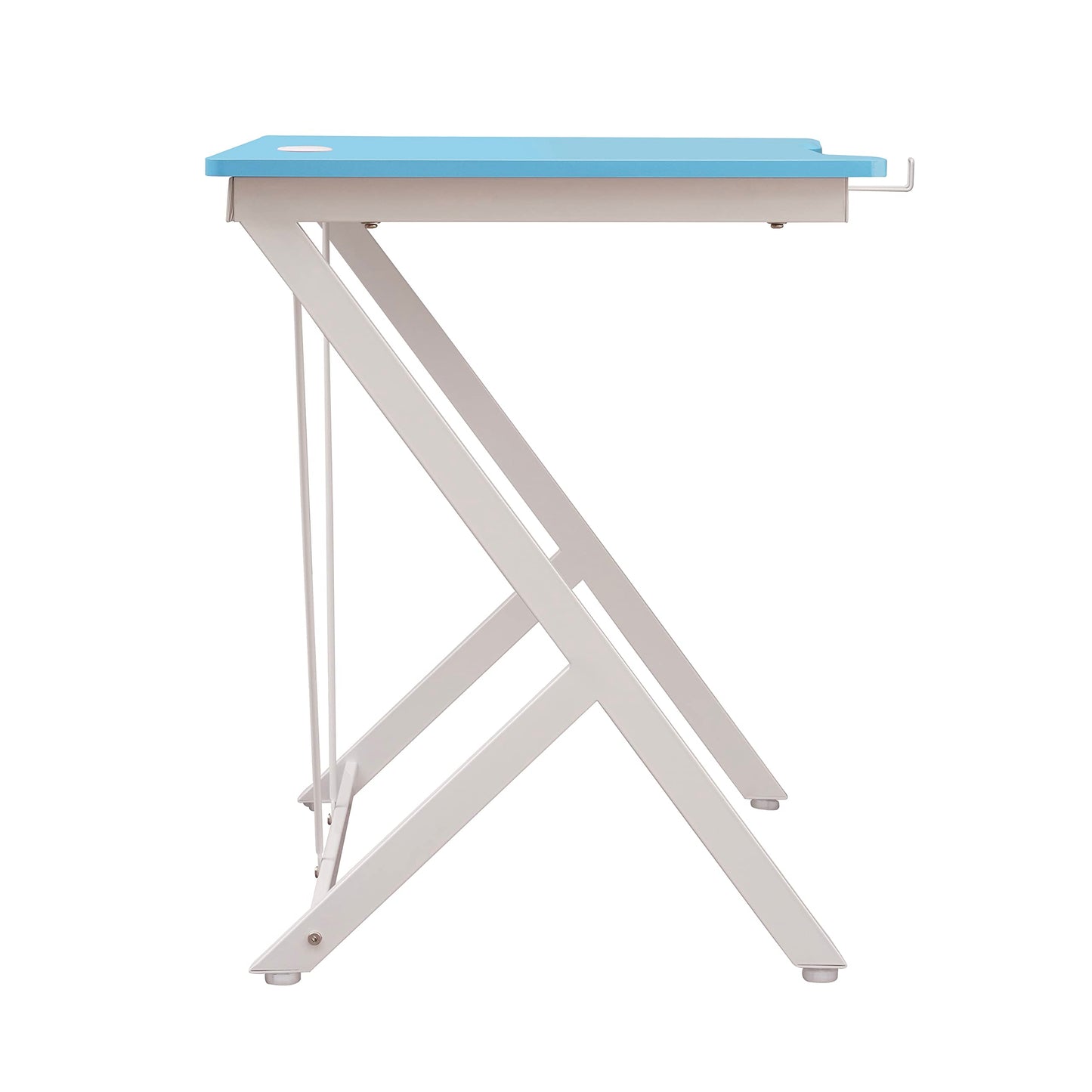 Techni Mobili Blue Gaming Desk - Small Gaming Desk with Cup & Headphone Holder - 31.5" Wide Blue Laminated Desktop Surface with Back Cable Management Opening - Student Desk for Bedroom