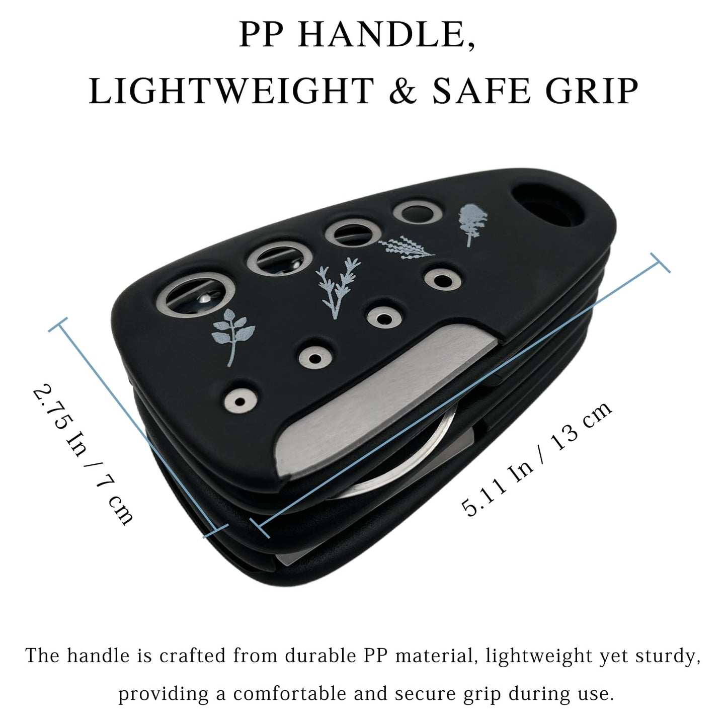 6-Piece Unique Kitchen Gadget Set in Black, Stackable Space-Saving Tools Including Grater, Peeler, Pizza Cutter, and Bottle Opener