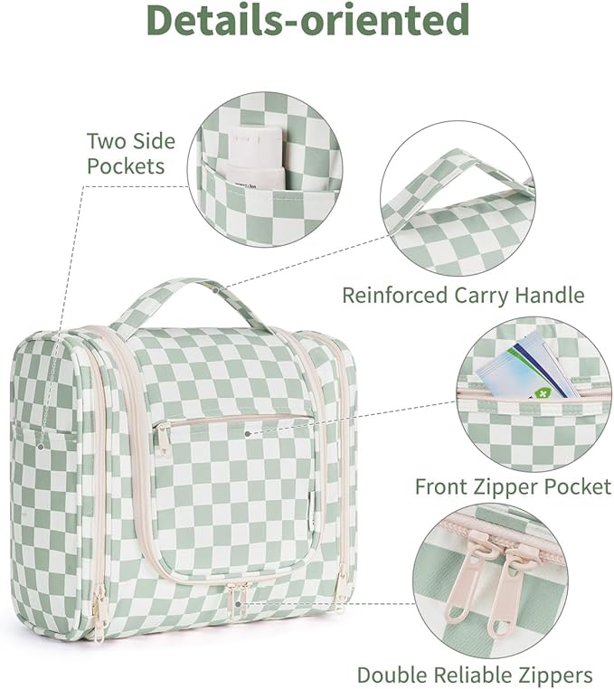 Narwey Hanging Toiletry Bag for Women Travel Makeup Bag Organizer Toiletries Bag for Cosmetics Essentials Accessories