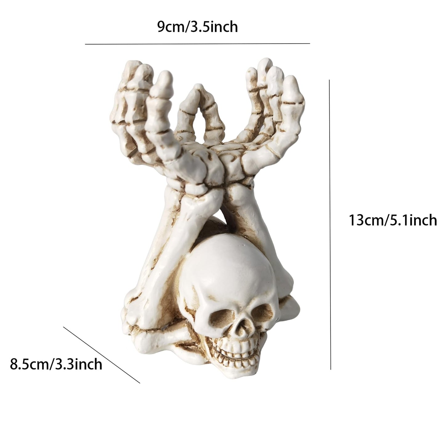 ZASEUCI Gothic Skeleton Hand Candle Holder & Jewelry Organizer Durable Polyresin Display for Taper or Pillar Candles, Dark Art Home Decor