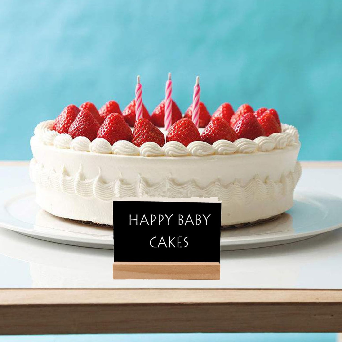 4 x 3 Inch Mini Chalkboards Signs, 10 Pcs Double Side Tabletop Chalkboard Signs with Wood Base Stands Rectangle Chalkboard for Food Labels Party Weddings Event Decorations.