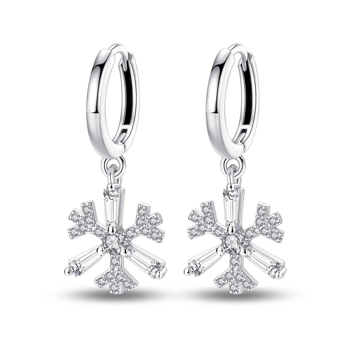 Cycuff 925 Sterling Silver Hoop Earrings Colorful Cubic Zirconia Jewelry Drop Earrings for Women Set Earring Presents for Her