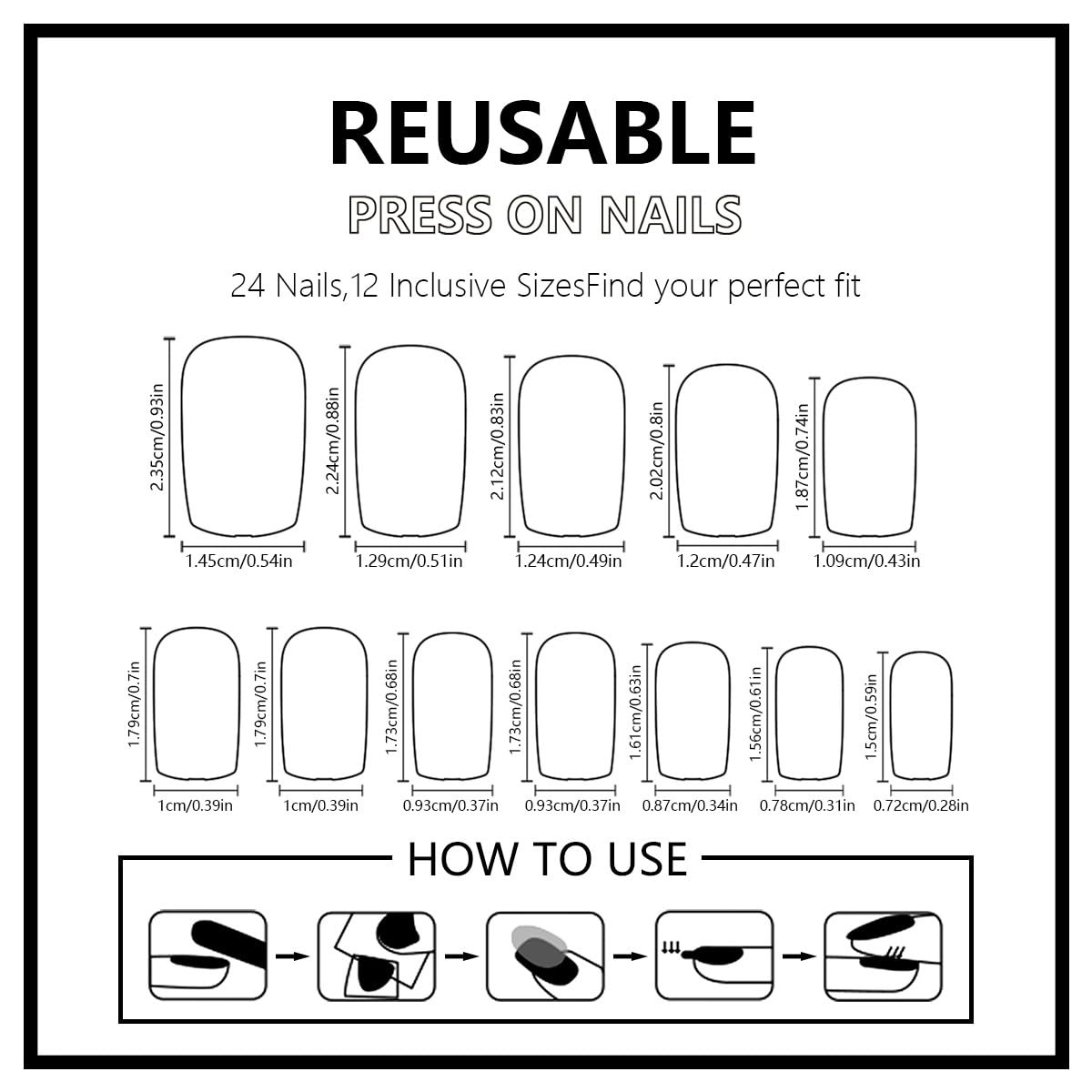 plalely Press on Nails Short Square,Handmade Acrylic Fake Nail with Designs，Short Press on Nails for Women 24pcs