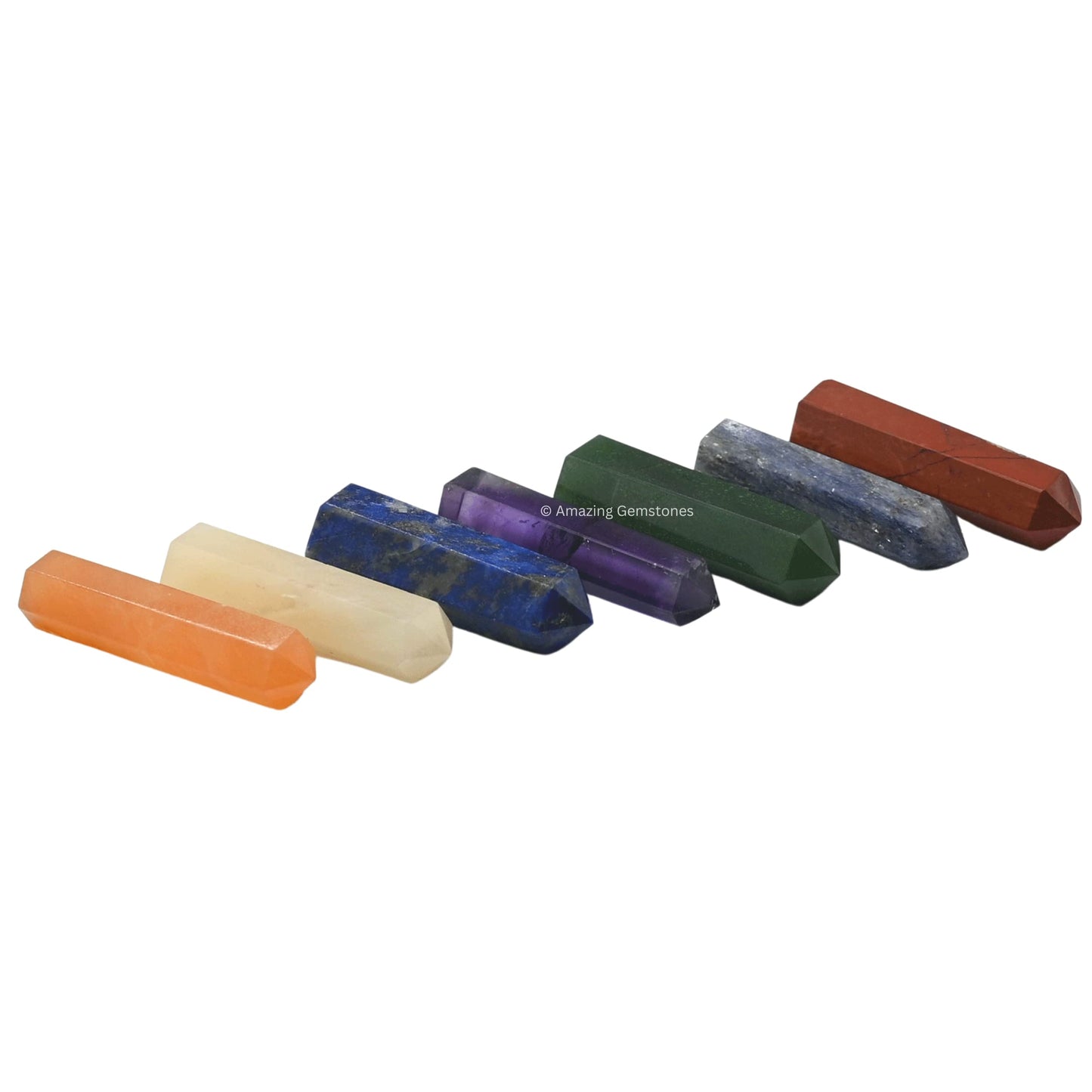 Amazing Gemstone Crystal Points Bulk Healing Crystals and Stones - Hexagonal Healing Point Bulk Crystals for Crafts - Premium Gemstones and Crystals (Set of 7, 7 Chakra)