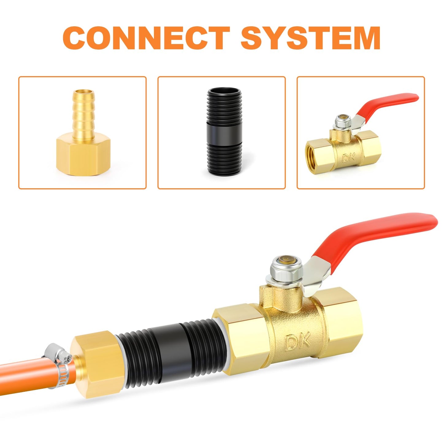 GASHER 12Pcs 1/2 Inch MNPT PVC Male Pipe Thread Sprinkler Head Pipe Riser Extension for Lawn Irrigation System, Length 3 Inch